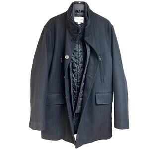 Cole Haan Men Wool Coat Jacket Quilted Lining Warm Professional Career Size M
